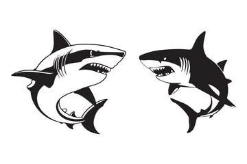 Sharks silhouette vector illustration.