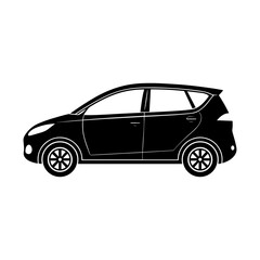 simple black car silhouette on white background