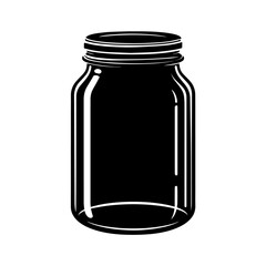 simple black glass jar silhouette on white background