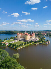 Obraz premium Moritzburg water castle in Saxony - western Germany. The summer residence of King Augustus II the Stark