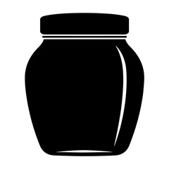 simple black glass jar silhouette on white background