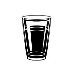 simple black glass silhouette on white background
