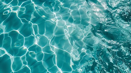 Rippling turquoise water in a pool on a sunny day