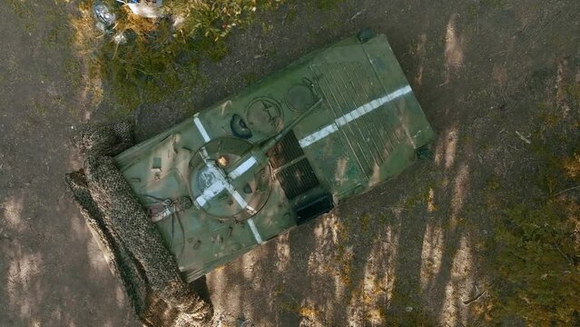 Stealth and Strength: Mechanized Infantry Combat Vehicle Camouflaged in Forest Line. Ukraine 2024.