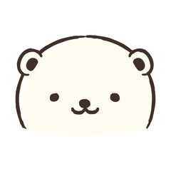 かわいい手描きのシロクマのイラスト