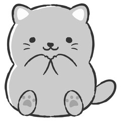 かわいい手描きの猫のイラスト