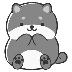 かわいい手描きの犬のイラスト