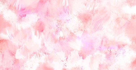 やさしく可愛らしい印象の背景画, ピンクのフワフワした手描きの抽象イラストレーション
