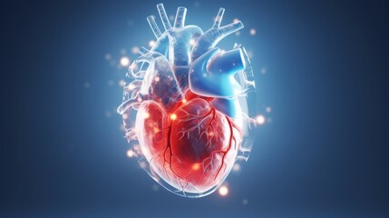 A 3D animation of a human heart beating inside an X-ray, symbolizing the interconnectedness of all living beings.