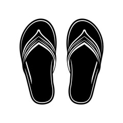 simple black slipper silhouette on white background