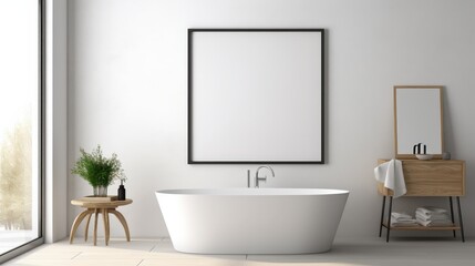 Minimalist Bathroom with Freestanding Tub and Natural Light