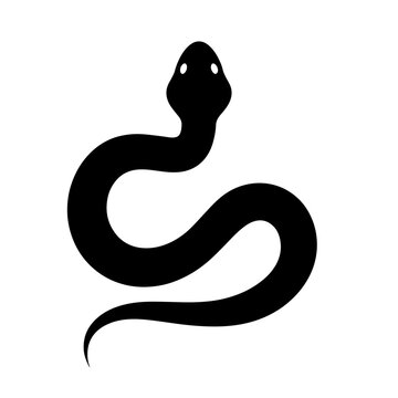 recommend clip art: simple black snake silhouette on white background