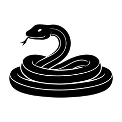 simple black snake silhouette on white background