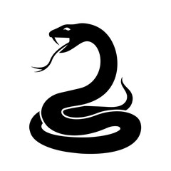 simple black snake silhouette on white background