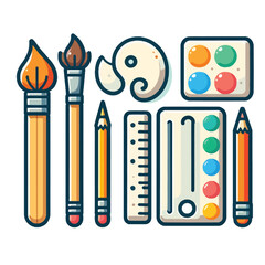 drawing tools illustration collection set