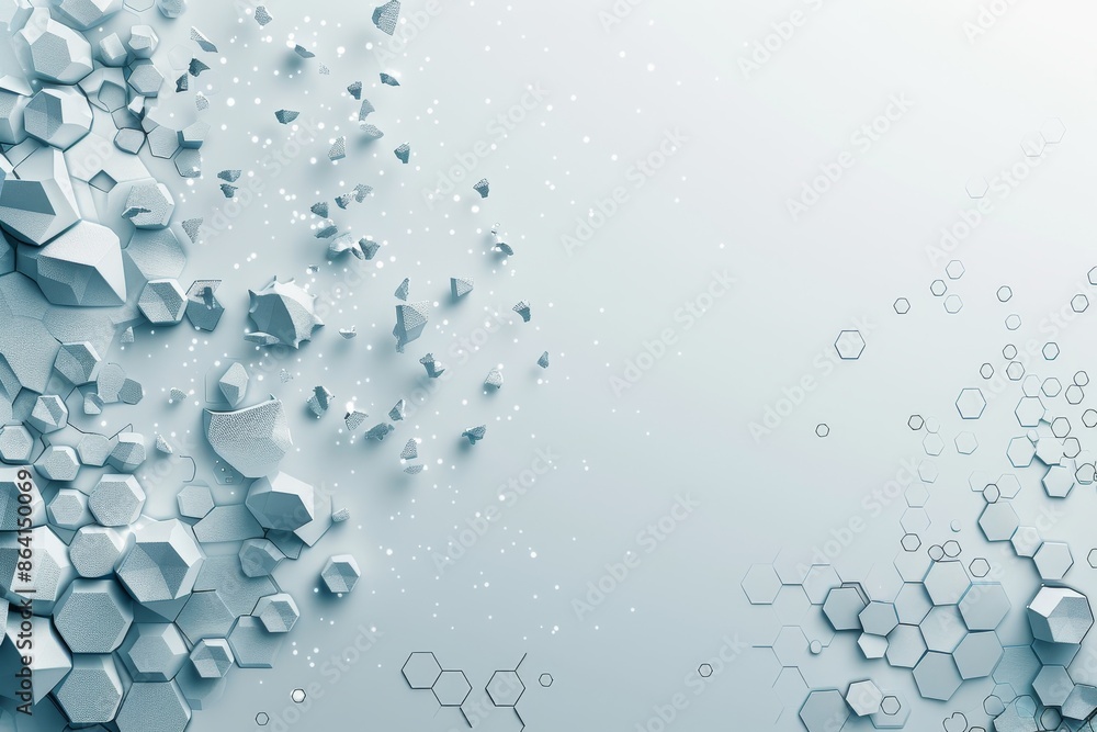 Poster a hexagonal pattern is outlined in white on a white background in this modern banner design
