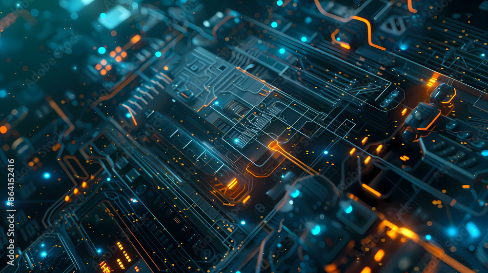 Poster technology internet network high speed. abstract digital futuristic circuit, cyber science tech, inn