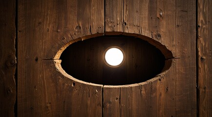 wooden wall with a hole in it