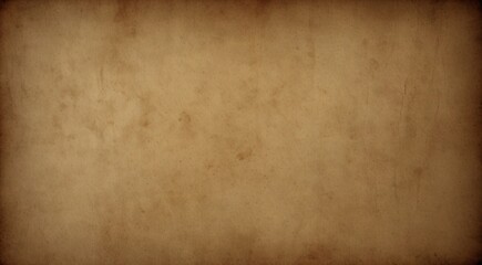 Obraz premium Aged brown parchment paper texture background with dark vignette edges, featuring a rustic and vintage aesthetic for antique designs and historical themes.