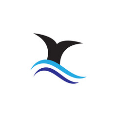 whale tail logo icon