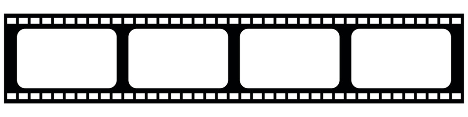 Movie strip. Black filmstrip vector illustration isolated on white background.