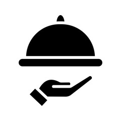 Platter icon. restaurant sign. waiter symbol color editable