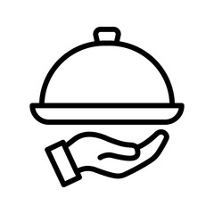 Platter icon. restaurant sign. waiter symbol color editable