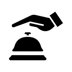Hotel Bell Icon. Reception bell line icon color editable