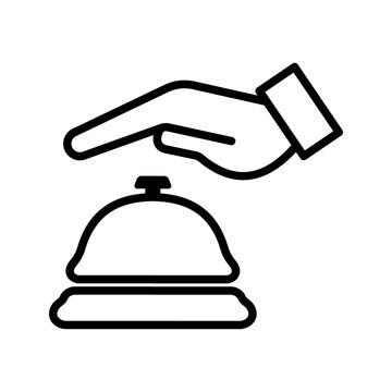 recommend clip art: Hotel Bell Icon. Reception bell line icon color editable