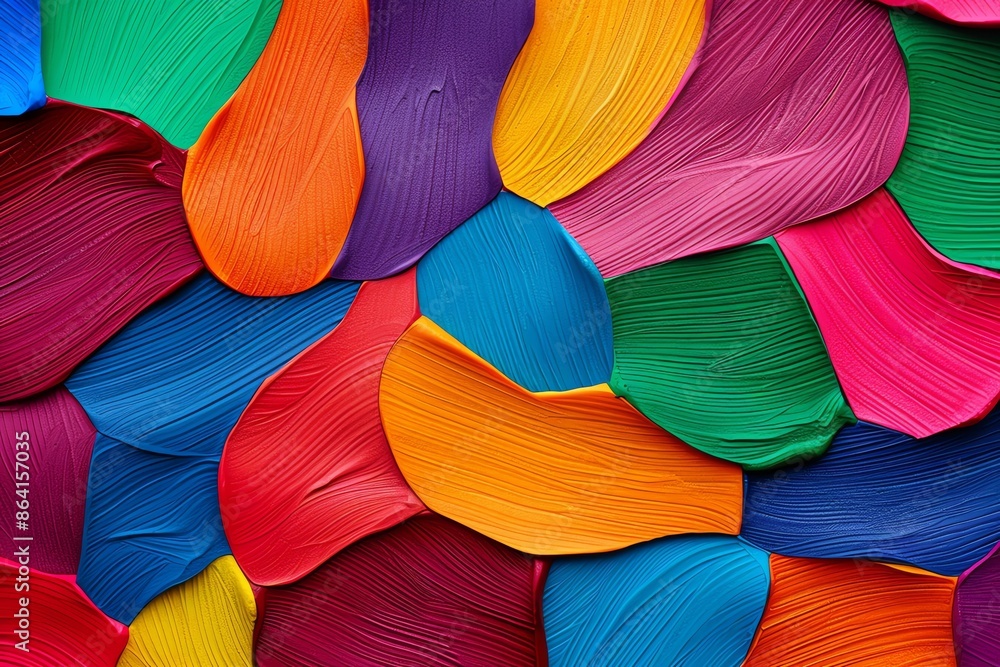 Poster abstract colorful acrylic paint strokes creating a vibrant and textured visual composition with vari