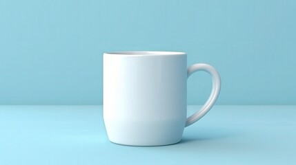 Fototapeta premium White Mug on a Blue Background