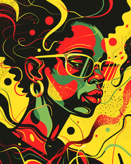 African American woman, abstract wallpaper
