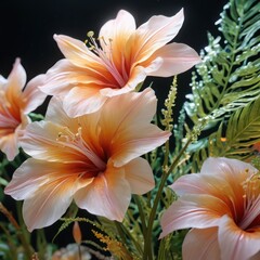 Fototapeta premium Pink and Orange Flower Close-up.