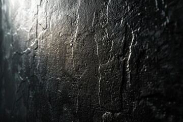 Obraz premium Universal background for a presentation with a black textured wall and sun glare of light.