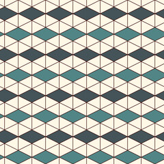 Contemporary geometric pattern. Repeated diamond, lines ornament. Modern geo abstract background. Linear seamless surface design. Minimalist wallpaper. Grid digital paper, textile print. Vector.