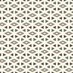 Contemporary geometric pattern. Repeated triangles ornament. Modern geo abstract background. Seamless surface design. Mosaic wallpaper. Digital paper, textile print. Vector illustration