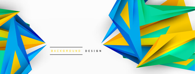 Minimal geometric abstract background. Low poly dynamic triangle design. Trendy techno business template for wallpaper, banner, background or landing