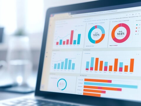 Key Metrics Dashboard A  digital dashboard highlighting important business evaluation metrics