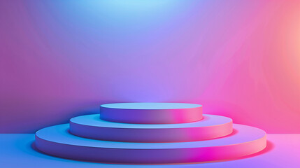 Obraz premium Colorful Gradient 3D Stage for Creative and Modern Presentations