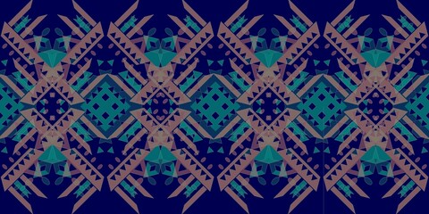Ethnic seamless patterns with simple shapes. Tribal and ethnic fabrics. African, American, Mexican, Indian styles. Simple geometric pattern elements are best used in web design, textile printing.