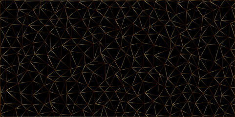 Vector Illustration - Abstract golden polygonal print on a black background .golden  vector triangle mosaic pattern.Trendy design vector background for web backdrop orpaper print.      