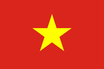 Vietnam flag official isolated on png or transparent background vector illustration. 