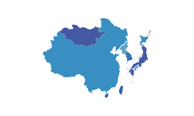 Obraz premium Map of Asia isolated modern colorful style. for website layouts, background, education, precise, customizable, Travel worldwide, map silhouette backdrop, earth geography, political, reports. 