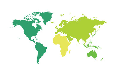 World map isolated modern colorful style. for website layouts, background, education, precise, customizable, Travel worldwide, map silhouette backdrop, earth geography, political, reports. 