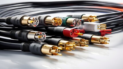 CCTV cable BNC Connector with Copper Cable isolated on white background