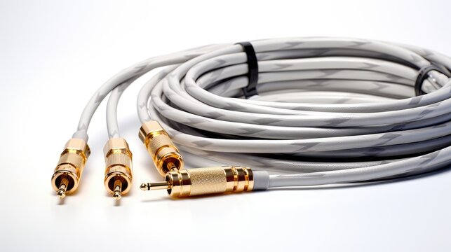 CCTV cable BNC Connector with Copper Cable isolated on white background