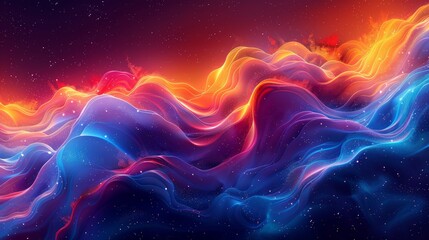 Obraz premium Vibrant Fluid Shapes: Illustrate a background with vibrant fluid shapes that flow and merge, creating a dynamic and colorful visual.