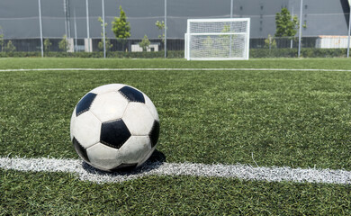 Football with the ground line