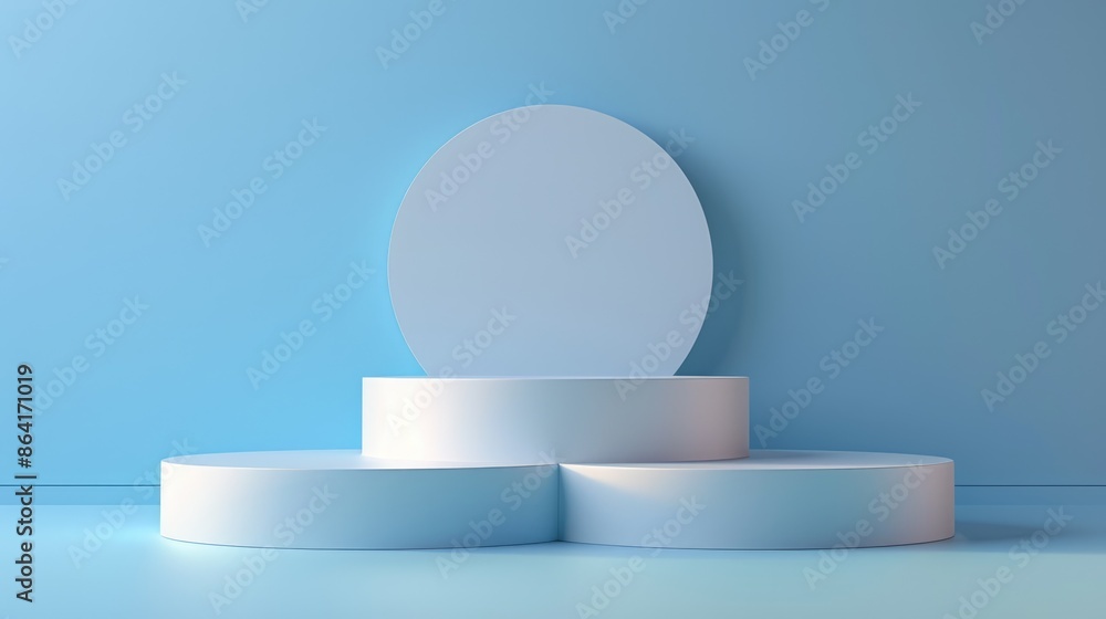 Poster modern 3d minimalist podium for product display on gradient background, generative ai