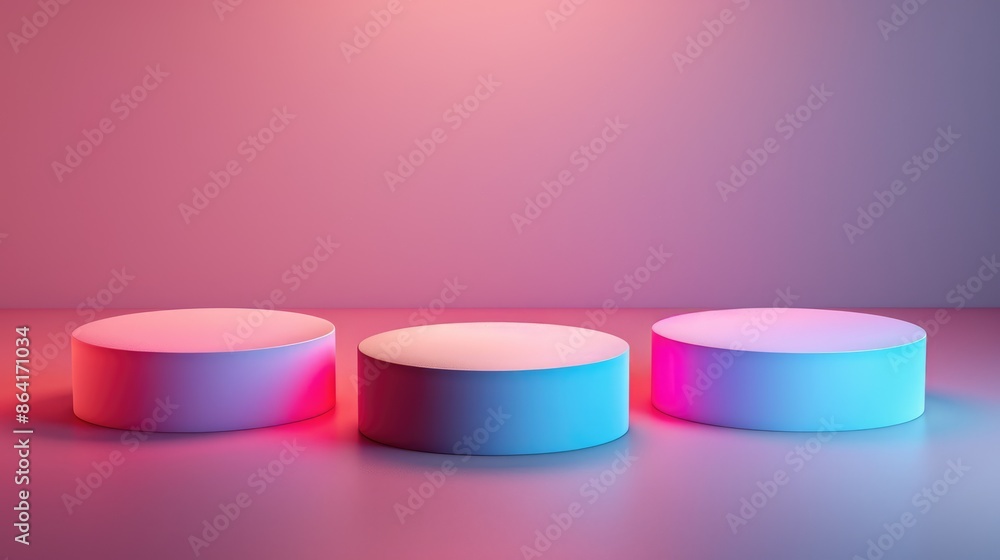 Poster modern 3d podium display for product showcase on gradient background, generative ai